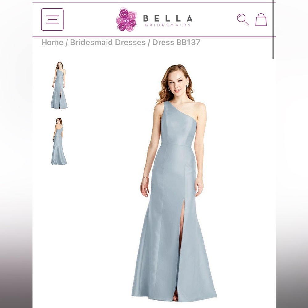 Dessy BB137 Mist One Shoulder Bridesmaid Dress NWT